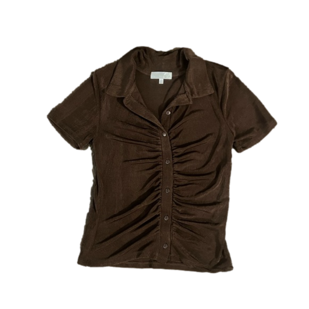 Brown Button Down Top